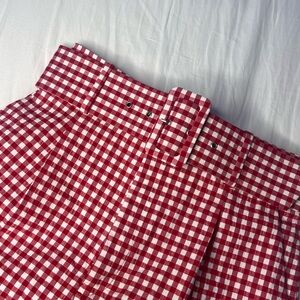 Zara Red and White Gingham High-waisted Shirts
